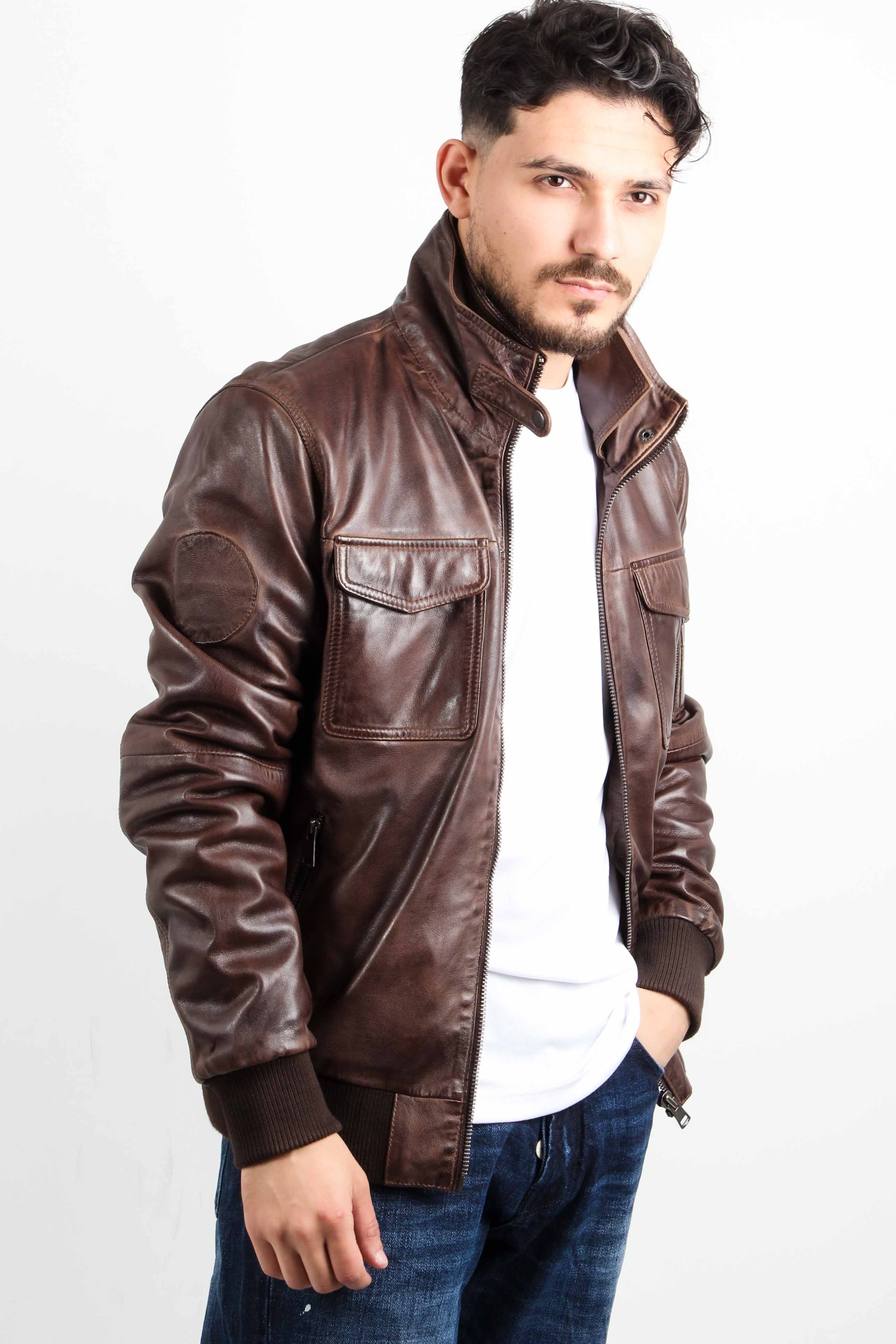 Philip Sheep Veg Dyed Leather Jacket - Arma Leather
