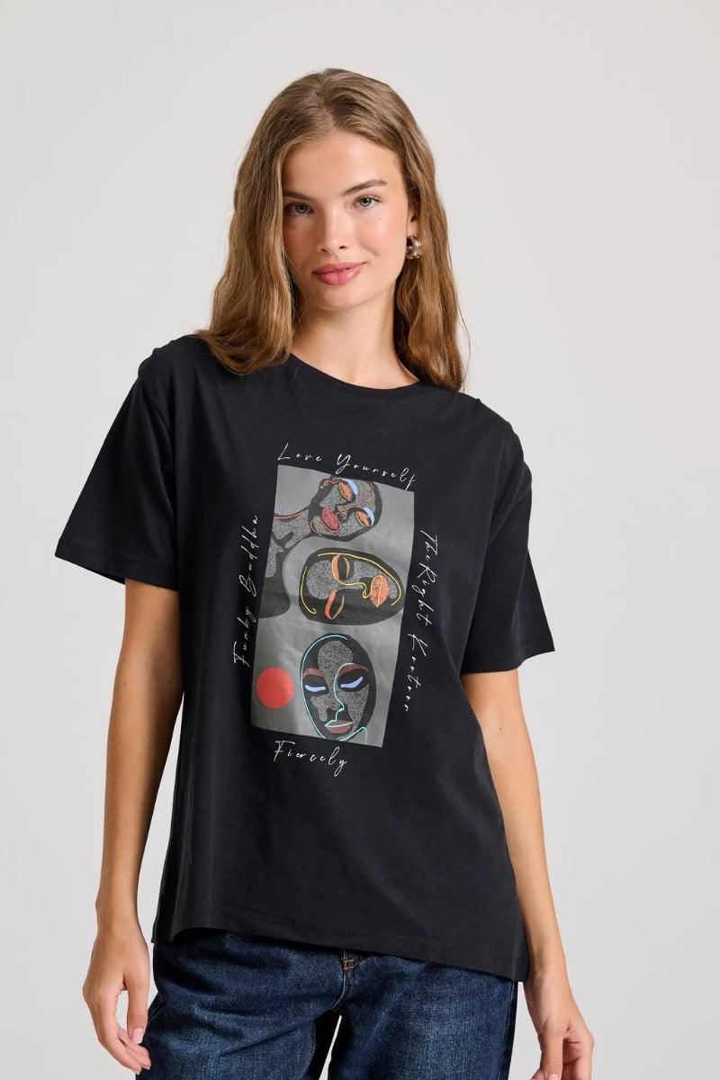 T-Shirt Km With Print - Funky Buddha