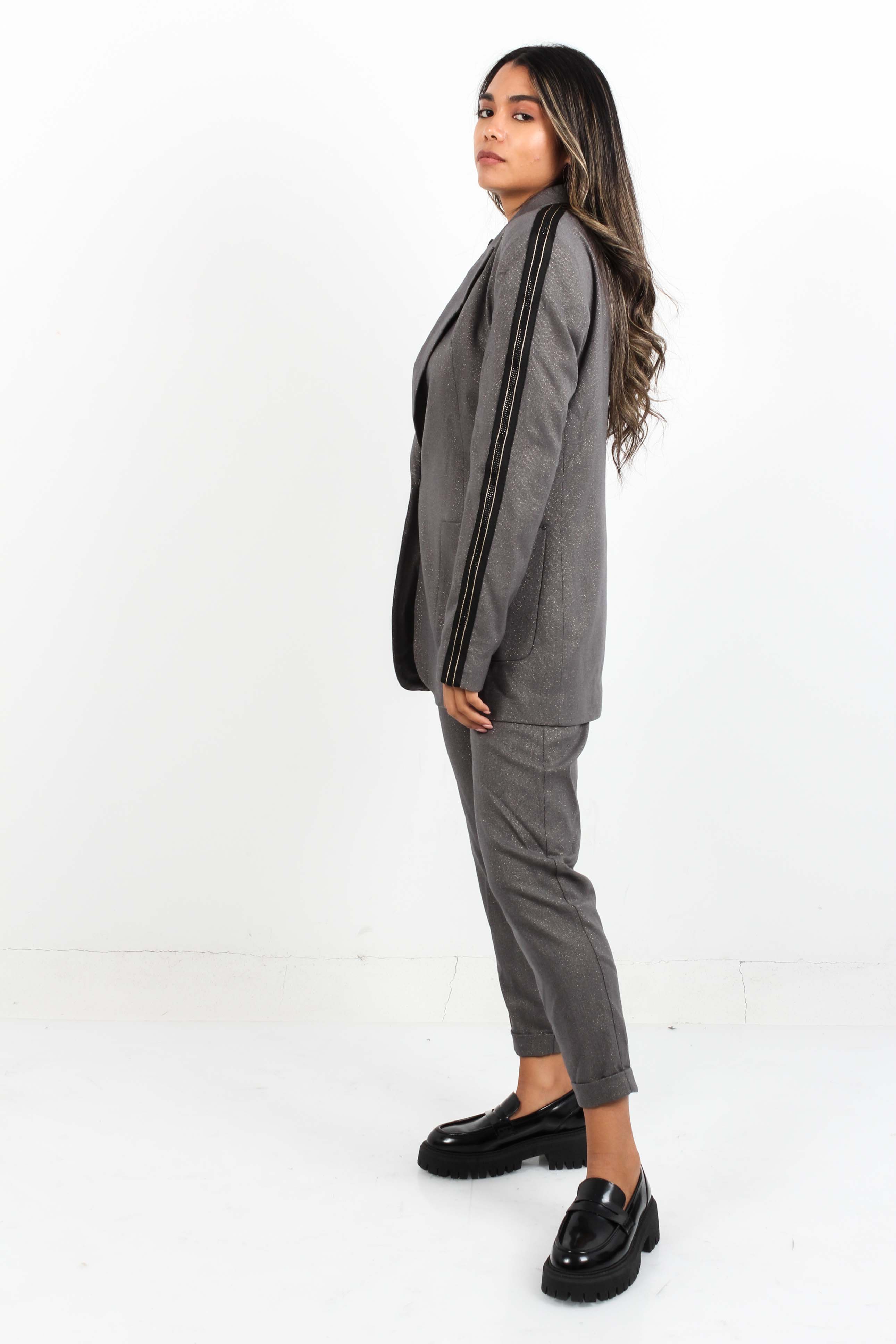 Trouser With Lurex Detail - We Coss