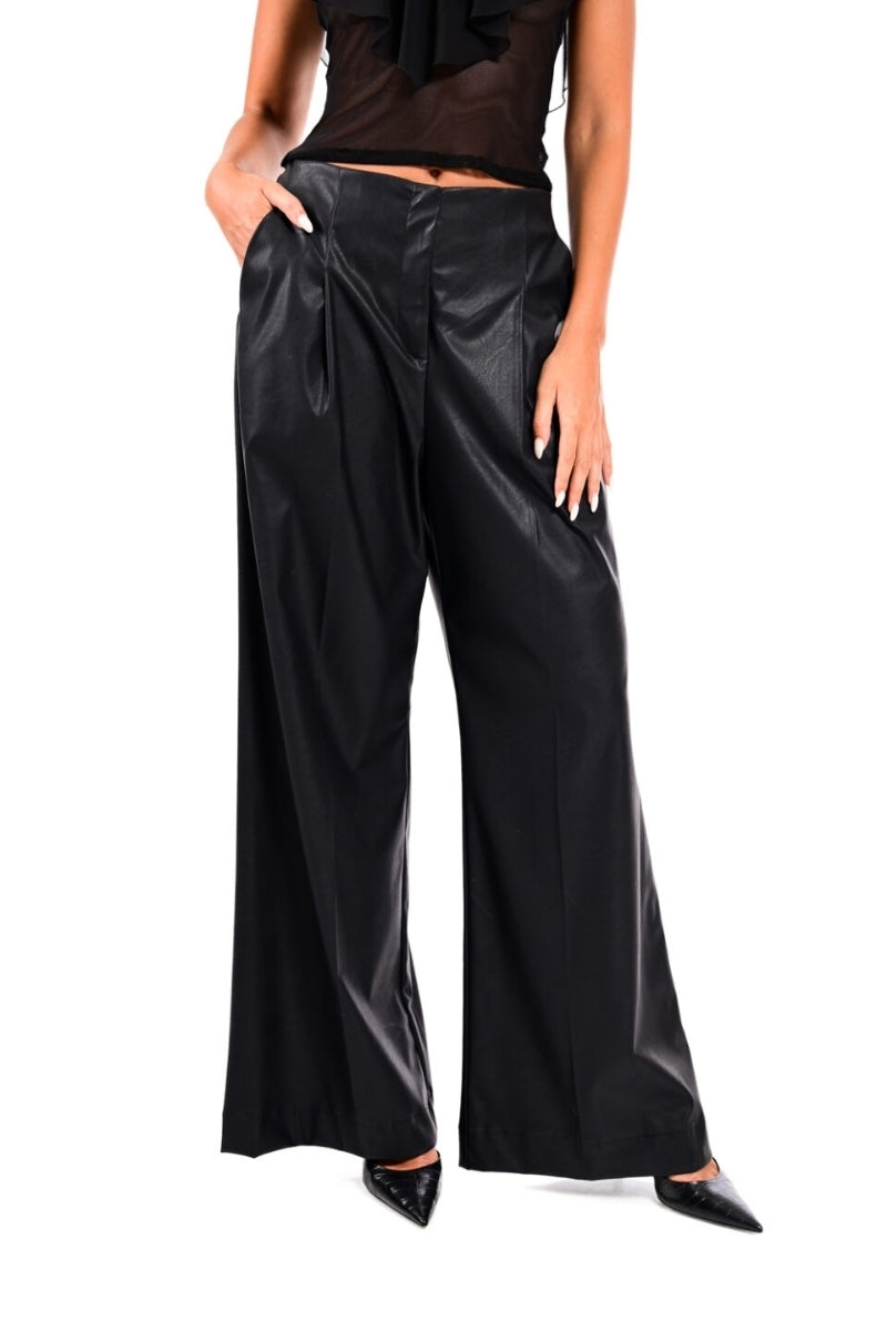 V.leather Wide Leg Pants - We Coss