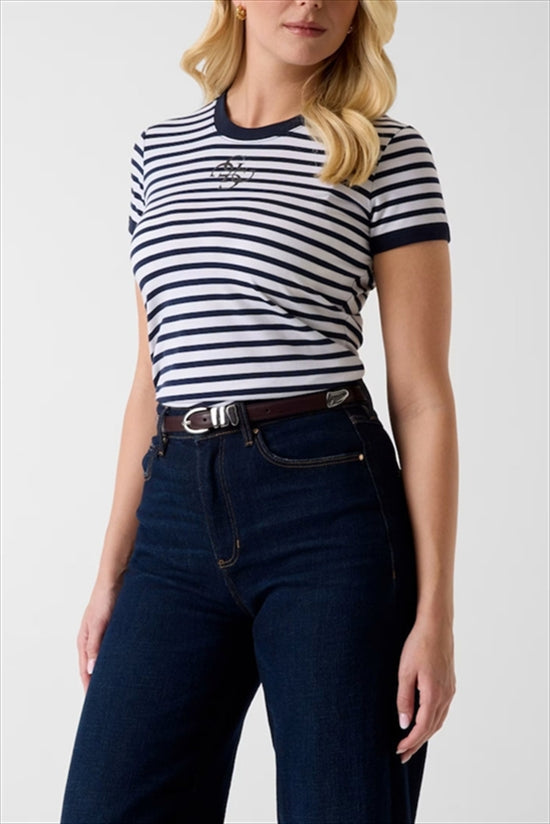 Striped Mini 4G Logo Tee - Guess