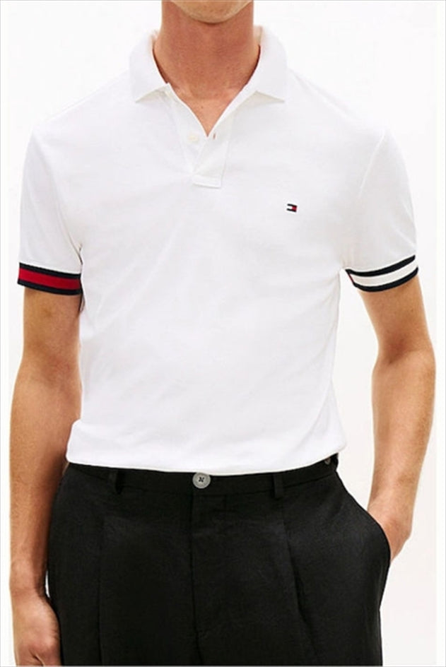 Cuff Liquid Cot Slim Polo - Tommy Hilfiger