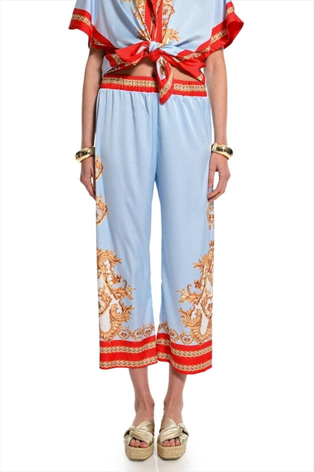 Trouser Satin With Print - We Coss