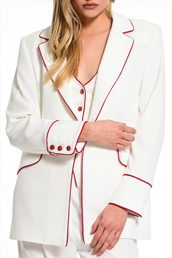 Jacket With Red Detail - We Coss