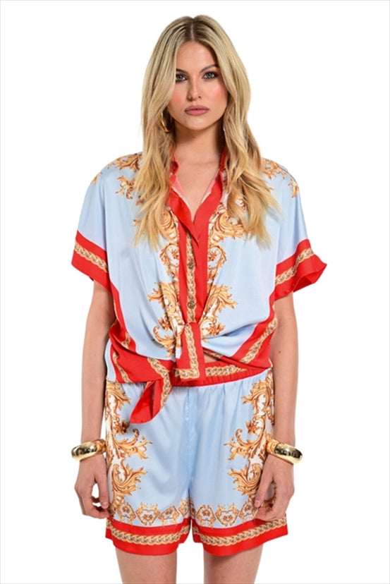 Shirt Satin With Print - We Coss