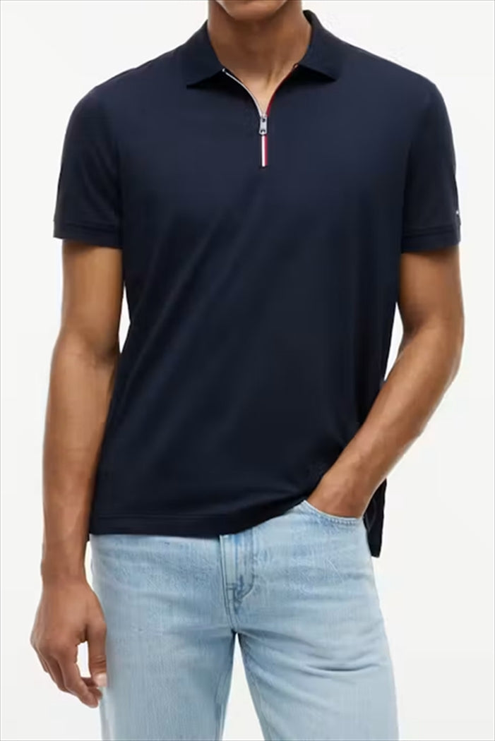 Liquid Cotton Zip Reg Polo - Tommy Hilfiger