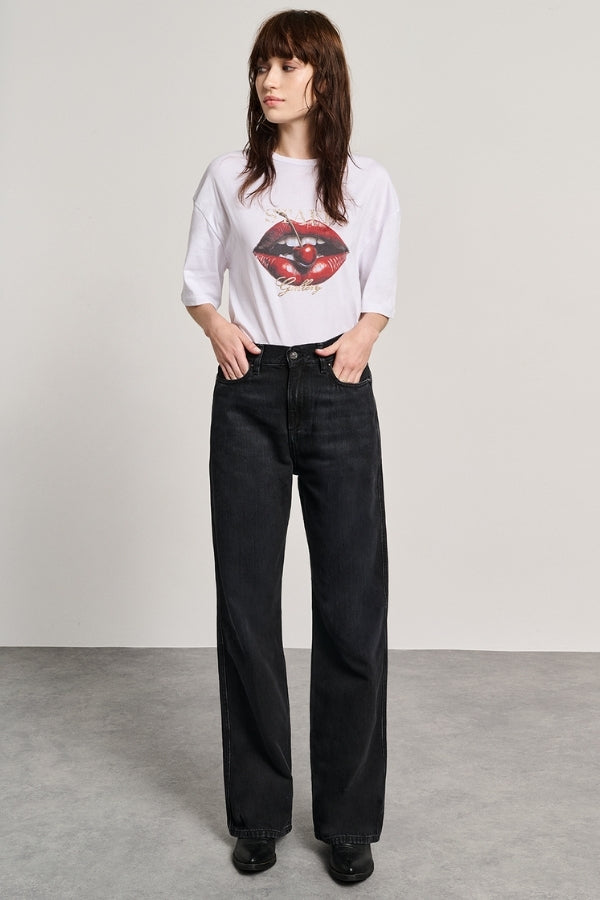 ZOE DENIM TROUSERS BLACK
