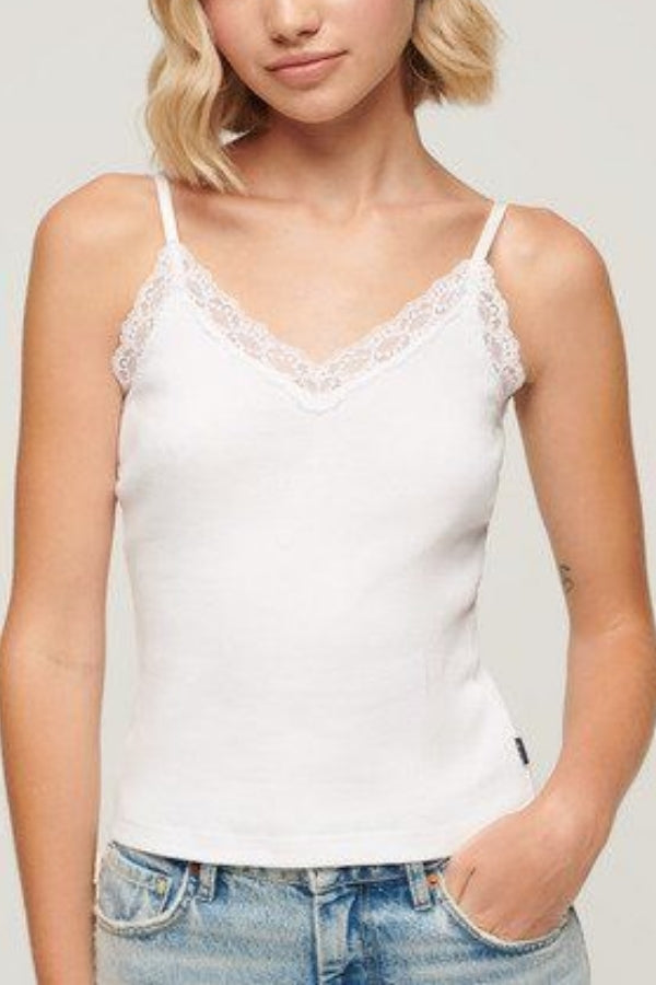 ESSENTIAL LACE TRIM CAMI TEE