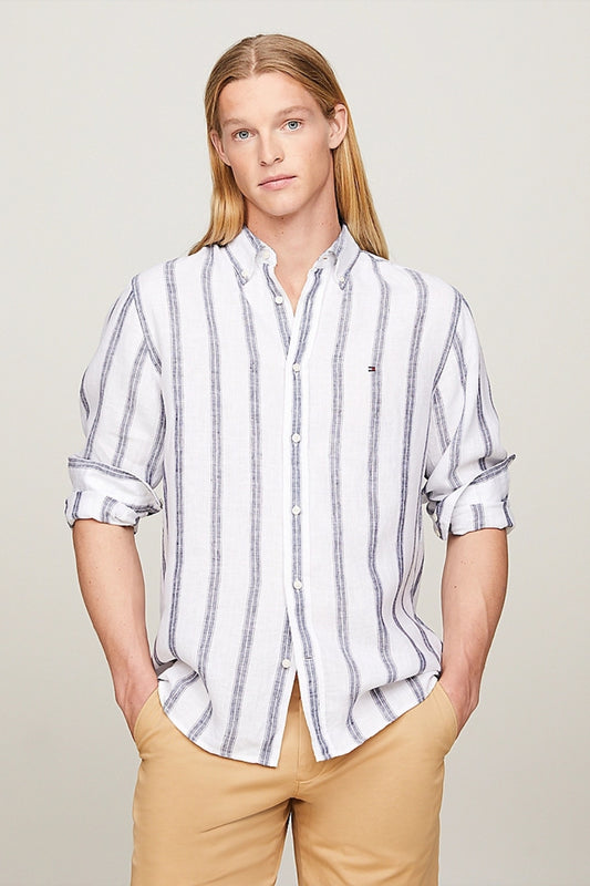 LINEN TRIPLE STRIPE SHIRT