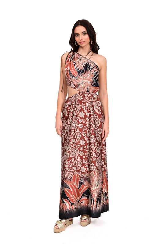 ONE SHOULDER DRESS PRINT