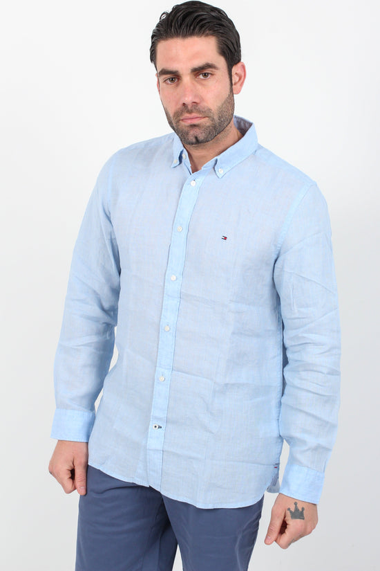 Pigment Dyed Linen Rf Shirt - Tommy Hilfiger