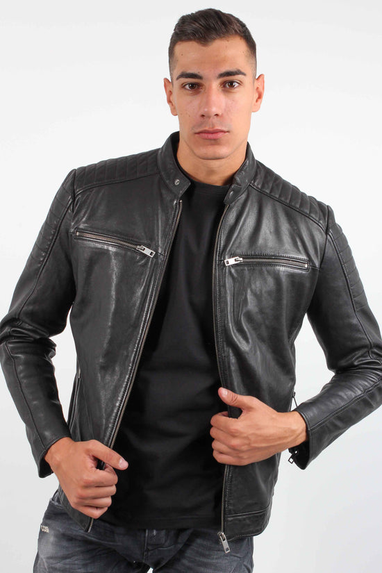 Mustang Sheep Veg Antique Leather Jacket - Arma Leather