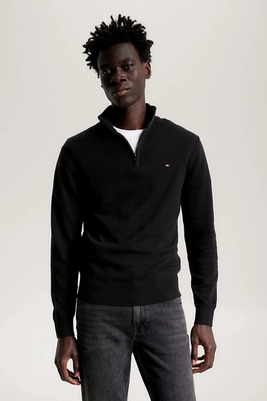 Pima Org Ctn Cashmere Zip Mock - Tommy Hilfiger