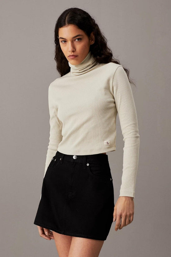 Woven Label Rib Rollneck - Calvin Klein