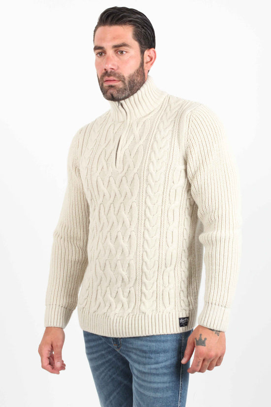 Jacob Cable Knitted Top Half Zip - Superdry