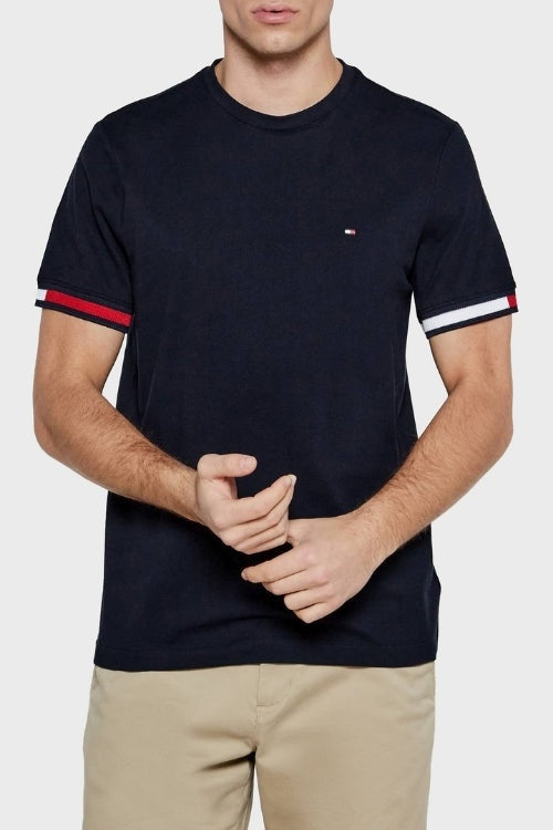 Global Stripe Flag Cuff Tee - Tommy Hilfiger