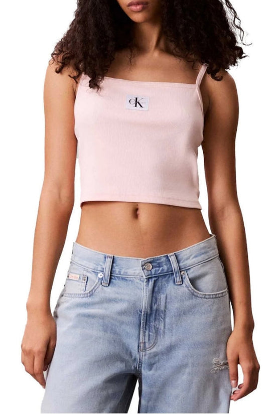 Woven Label Rib Cami - Calvin Klein