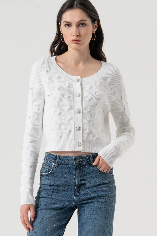 Knitted Top Embellished Crop - Fracomina