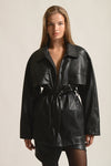 Jacket Leather With Belt - Twenty-29