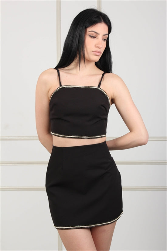 Mini Skirt With Pearls - We Coss