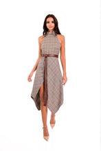 Load image into Gallery viewer, ASYMMETRIC PLAID DRESS