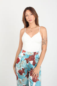 TOP PRINT WITH LACES
