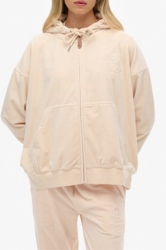 VELOUR ZIP HOODIE