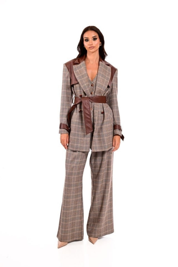 BRBR JACKET WITH V.LEATHER DETAILS