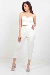 TROUSERS WITH SATIN SASH ON THE SIDE