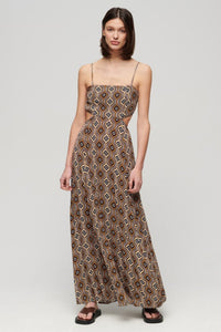 SHEERED BACK MAXI DRESS