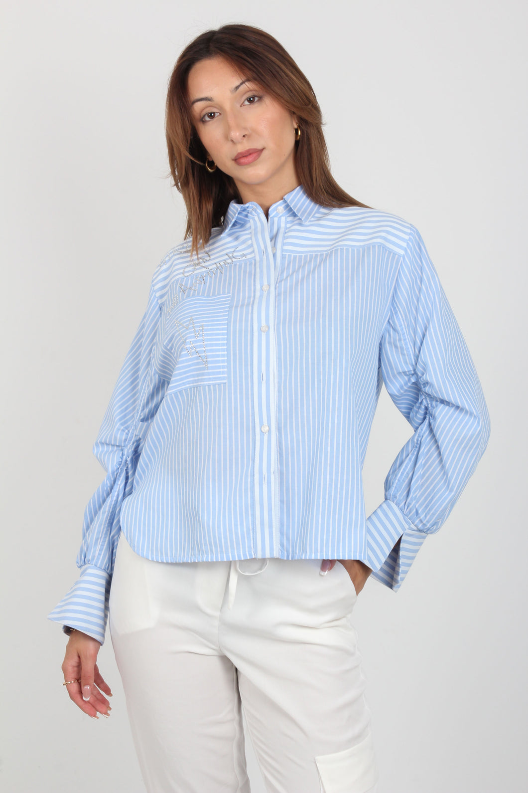 STRIPE SHIRT WITH NET