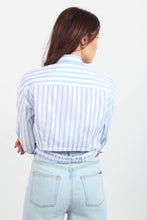 Load image into Gallery viewer, STRIPE SHIRT WITH ELASTIC WAIST