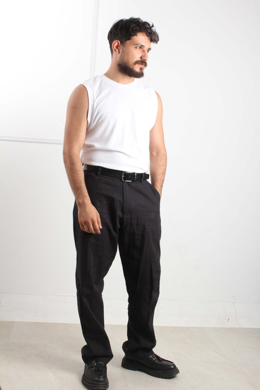TROUSERS 58LIN 42VIS NAT LINO