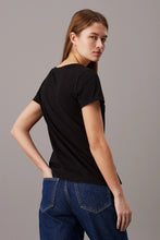 Load image into Gallery viewer, EMBROIDERY STRETCH V NECK TEE