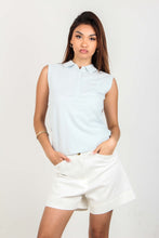 Load image into Gallery viewer, TOP SLEEVELESS COLLAR SLIM