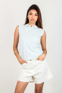 TOP SLEEVELESS COLLAR SLIM