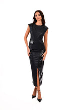 Load image into Gallery viewer, CROCO LEATHER SLEEVELESS JACKET
