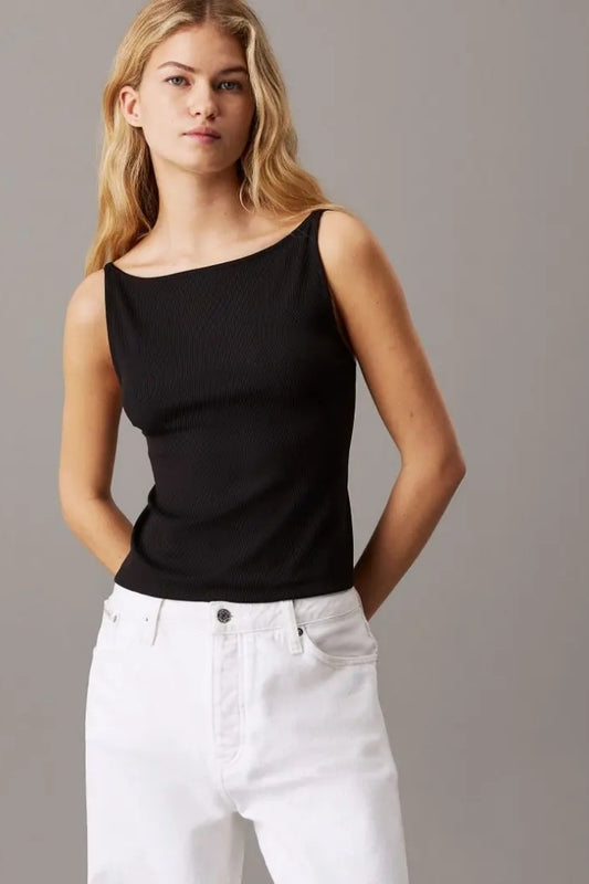 LOGO ELASTIC OPEN BACK TOP