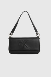 SCULPTED FLAP SHOULDER BAG