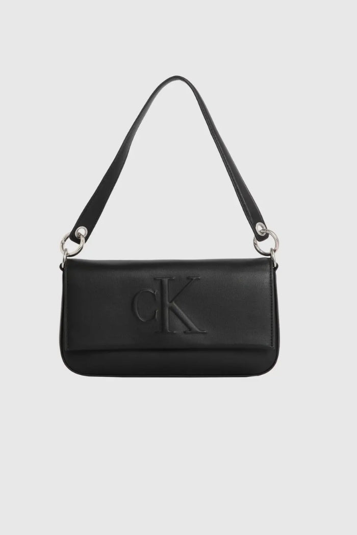 SCULPTED FLAP SHOULDER BAG