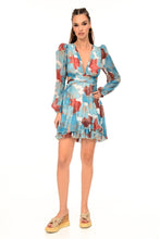 Load image into Gallery viewer, WIDE CROSS FLORAL COCTAIL DRESS