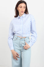 Load image into Gallery viewer, STRIPE SHIRT WITH ELASTIC WAIST