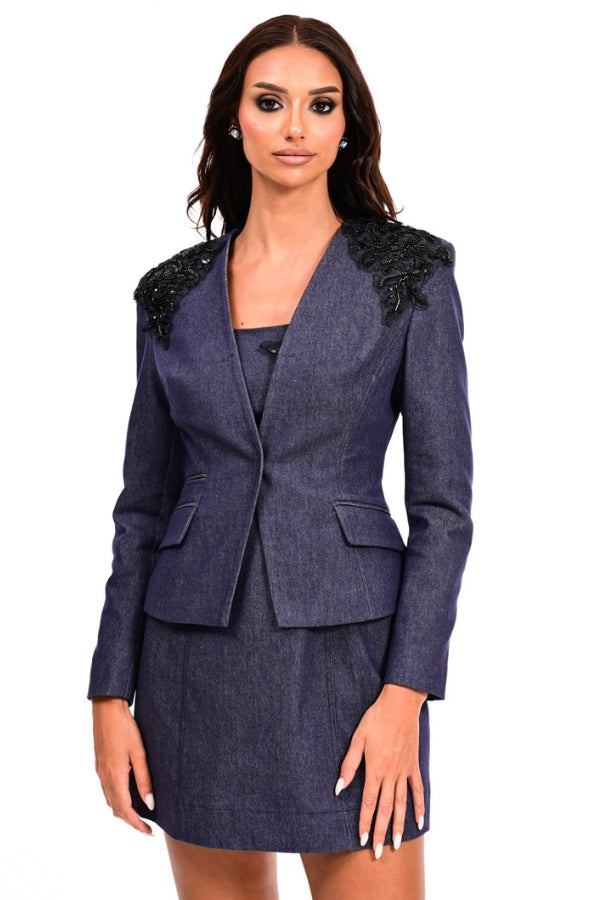 JACKET DENIM WITH MOTIF