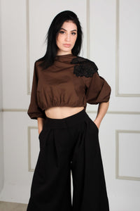 POPLIN BLOUSE WITH MOTIF