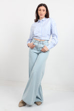 Load image into Gallery viewer, STRIPE SHIRT WITH ELASTIC WAIST