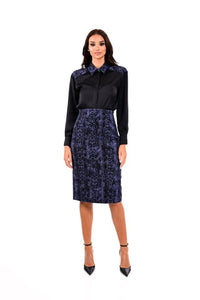 SATIN SHIRT WITH SNAKE PRINT ON THE COLLAR