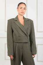Load image into Gallery viewer, CROP STRIPED JACKET