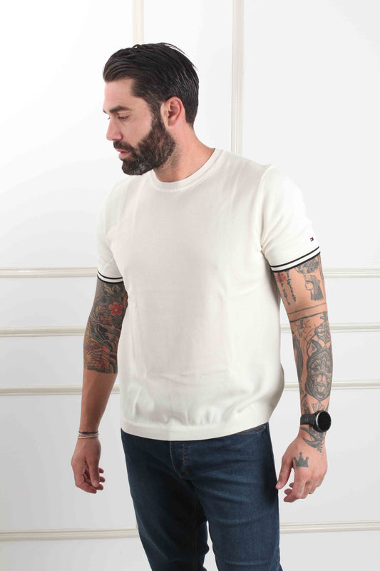 DC TIPPING STRIPE KNITTED TOP