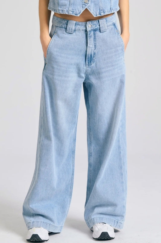 TROUSER DENIM WIDE LEG