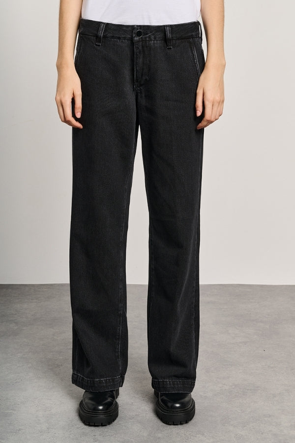 SERENA DENIM TROUSERS BLACK